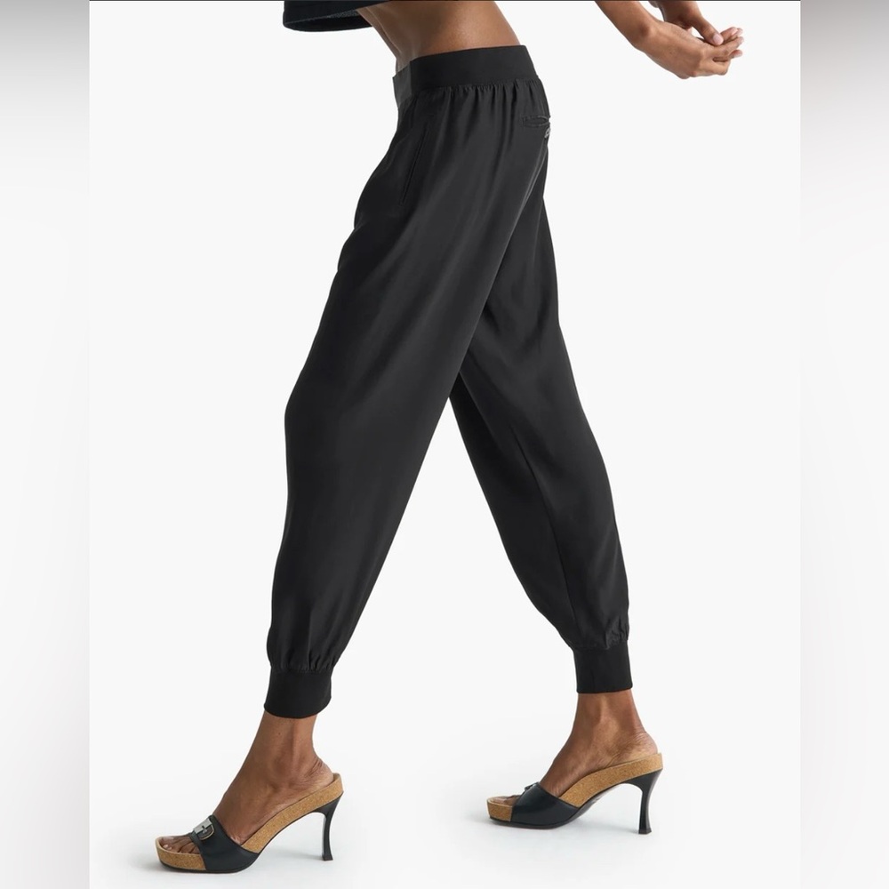 NWT ATM Black🖤 Silk Joggers size Small (Model in pics is wearing a small- 5’9”